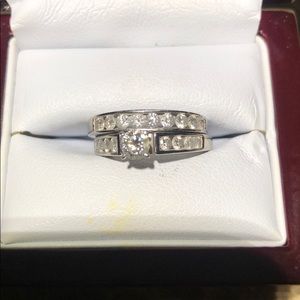Wedding Ring - 1 ct diamond ring - 14k White Gold